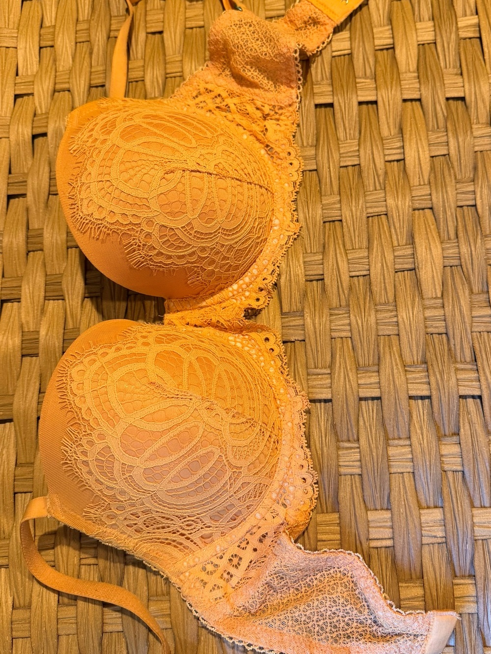 Victoria's Secret Orange Lace Underwire Bra